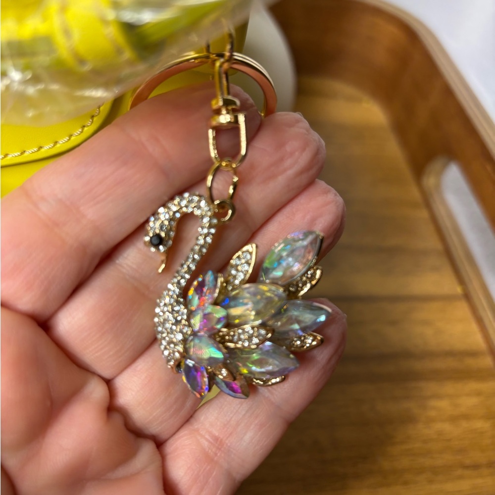Dooney & Bourke Yellow Crossbody Bag with Crystal Swan Charm - Picture 11 of 14